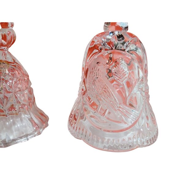 Hofbauer Byrdes Bells Collection 5.5" and 3.75" Clear Lead Crystal with Clappers - Picture 6 of 11